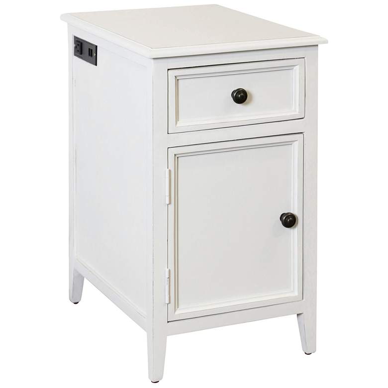 Image 1 Egg Shell Side Table With Drawer And Cabinet