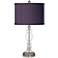 Eggplant Faux Silk Apothecary Clear Glass Table Lamp
