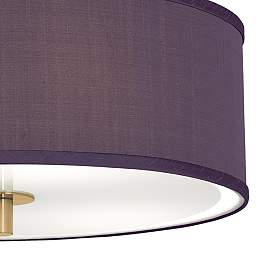 Image3 of Eggplant Faux Silk Gold 14" Wide Ceiling Light more views