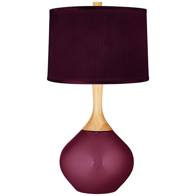 Image 1 Eggplant Metallic Patterned Purple Shade Wexler Table Lamp
