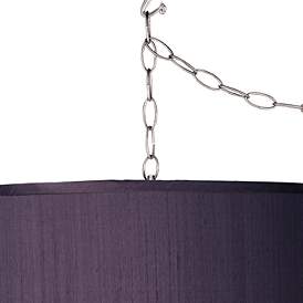 Image2 of Eggplant Purple Shade 13 1/2" Wide Plug-In Swag Pendant Chandelier more views