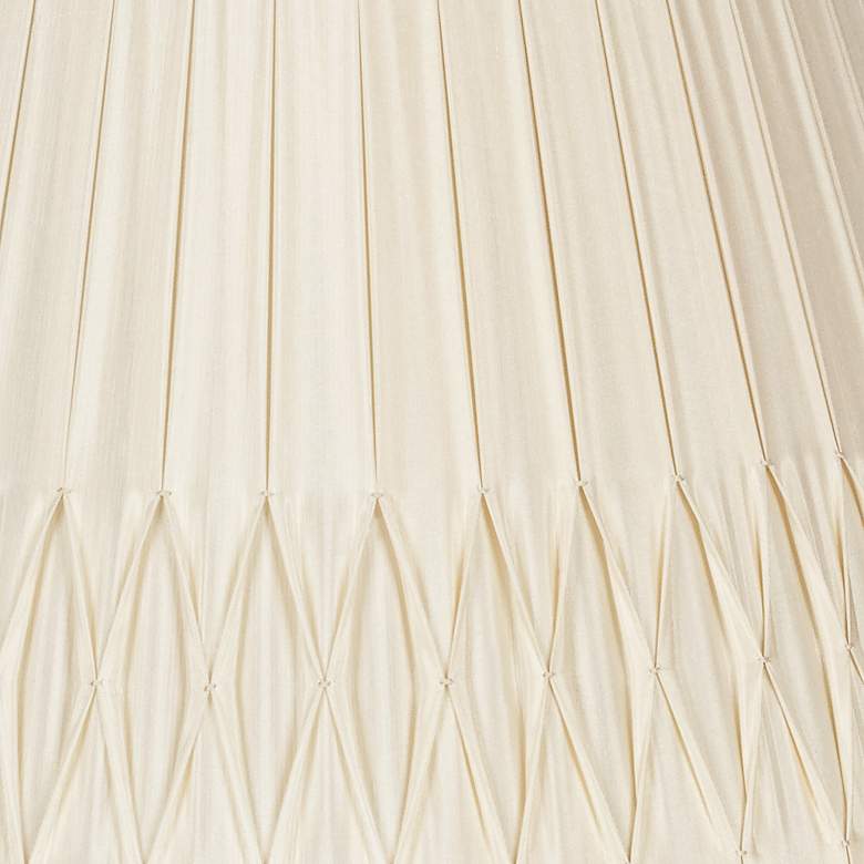 Image 4 Eggshell Bottom Smocked Silk Pleated Shade 10x16x10 (Spider) more views