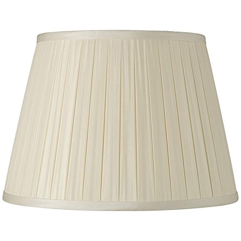 Image 1 Eggshell Box Pleat Silk Shade 10x14x10 (Spider)