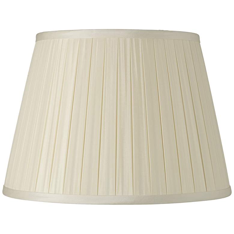 Image 1 Eggshell Box Pleat Silk Shade 10x16x10 (Spider)