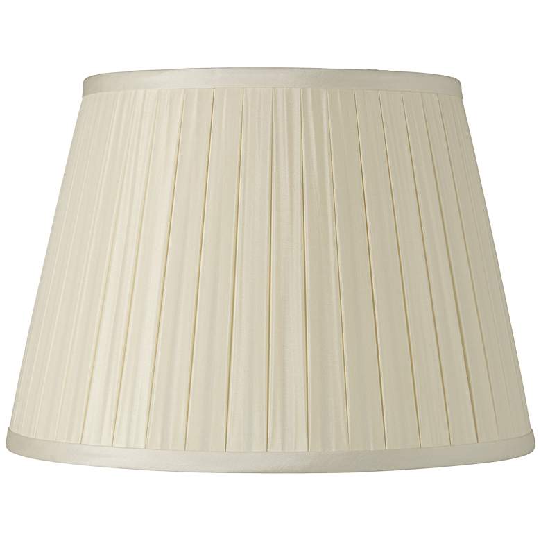 Image 1 Eggshell Box Pleat Silk Shade 5x8x6 (Spider)