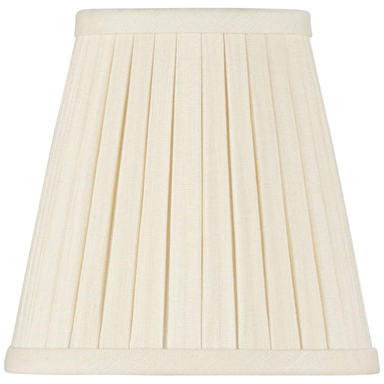 Image 1 Eggshell Chandelier Box Pleat Lamp Shade 3x5x4.5 (Clip-On)