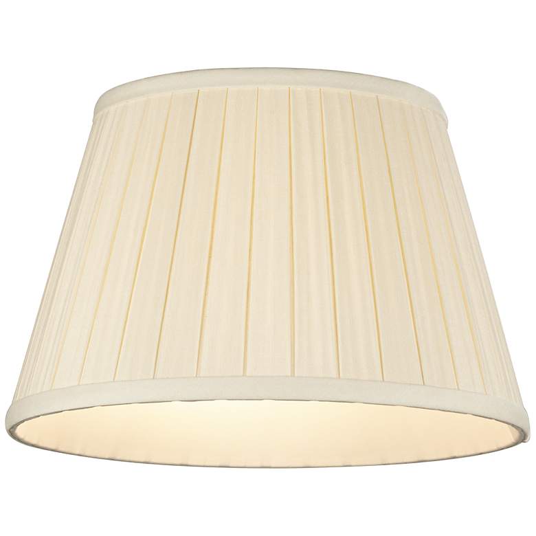 Image 2 Eggshell Empire Linen Box Pleated Lamp Shade 8x12x8 (Spider) more views