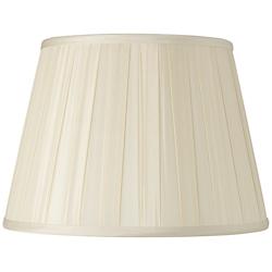 Eggshell Empire Profile Euro Box Pleated Silk Lamp Shade 11x17x11 (Spider)
