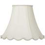 1_Eggshell Faux Silk Scallop Bell Shade 6x12x9.5 (Spider)