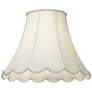2_Eggshell Faux Silk Scallop Bell Shade 6x12x9.5 (Spider) more views