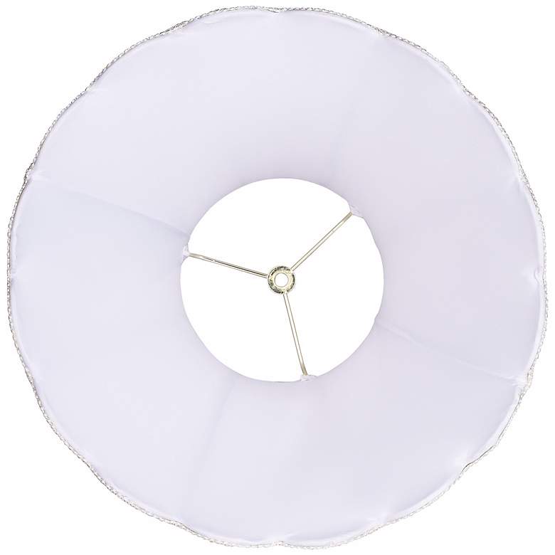 Image 3 Eggshell Faux Silk Scallop Bell Shade 6x12x9.5 (Spider) more views