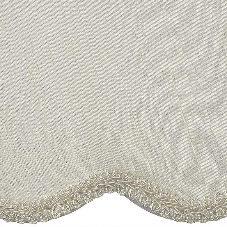 Image 4 Eggshell Faux Silk Scallop Bell Shade 6x12x9.5 (Spider) more views