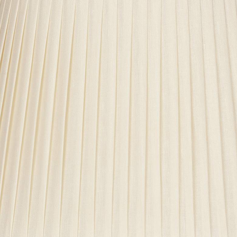 Image 5 Eggshell Knife Pleat Linen Oval Shade 10/7x14/10x10 (Spider) more views