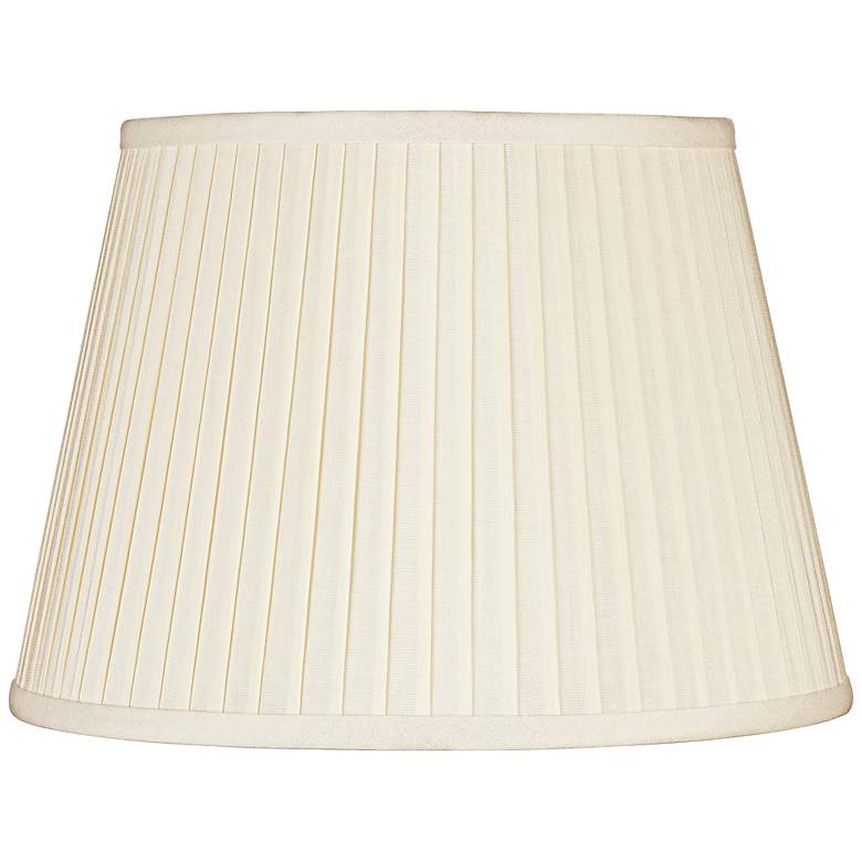 Image 1 Eggshell Knife Pleat Linen Shade 10x14x10 (Spider)