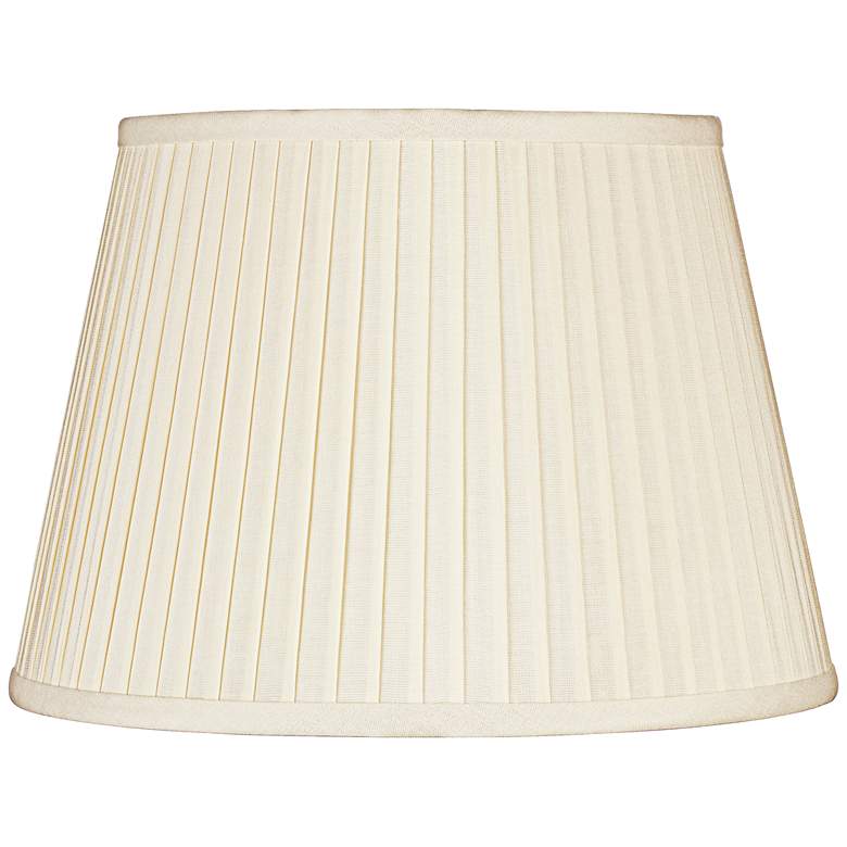 Image 1 Eggshell Knife Pleat Linen Shade 11x17x11 (Spider)