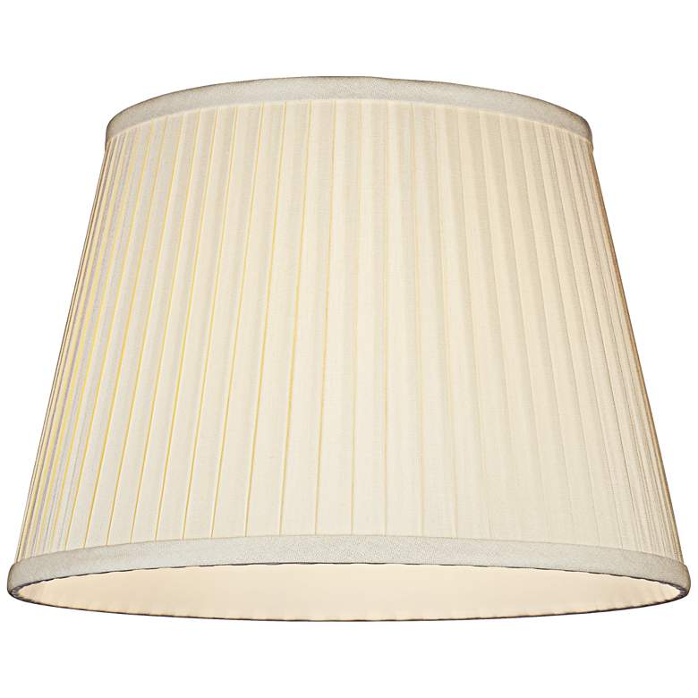 Image 2 Eggshell Knife Pleat Linen Shade 11x17x11 (Spider) more views