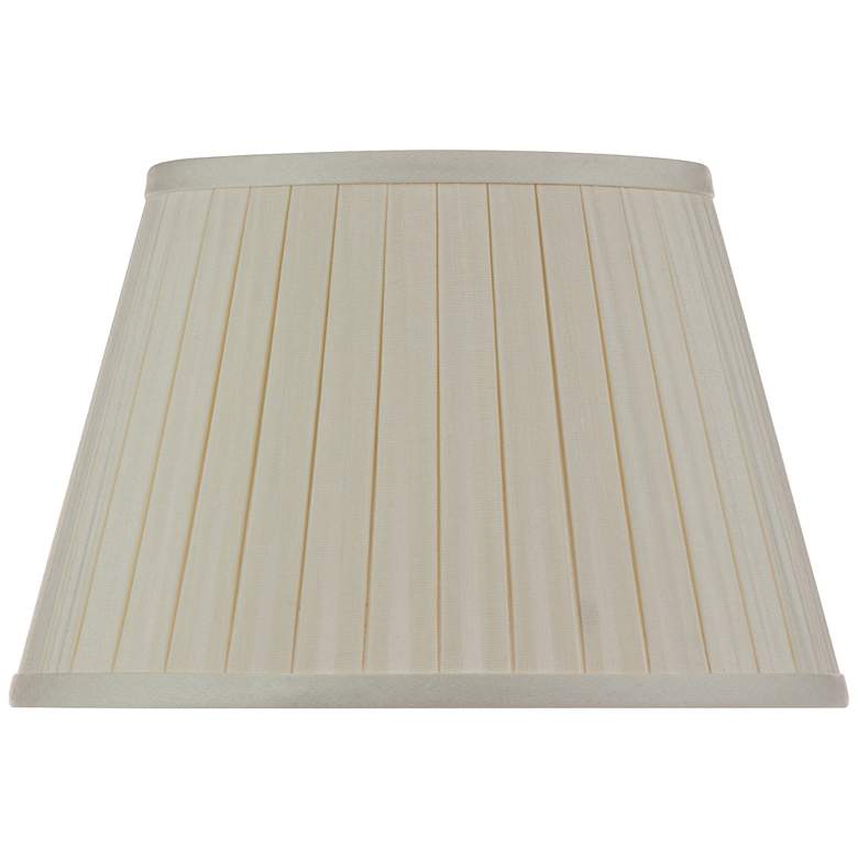Image 1 Eggshell Linen Box Pleat Empire Shade 6x10x7 (Spider)