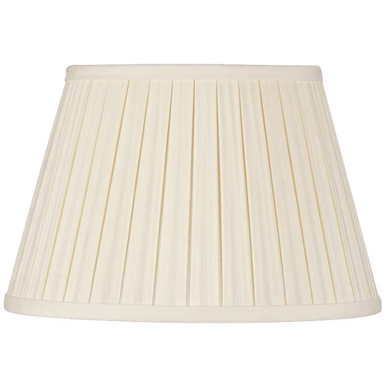 Image 1 Eggshell Linen Empire Box Pleat Lamp Shade 10x14x10 (Spider)