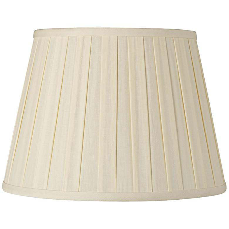 Image 1 Eggshell Linen Empire Knife Pleat Lamp Shade 8x12x8 (Spider)