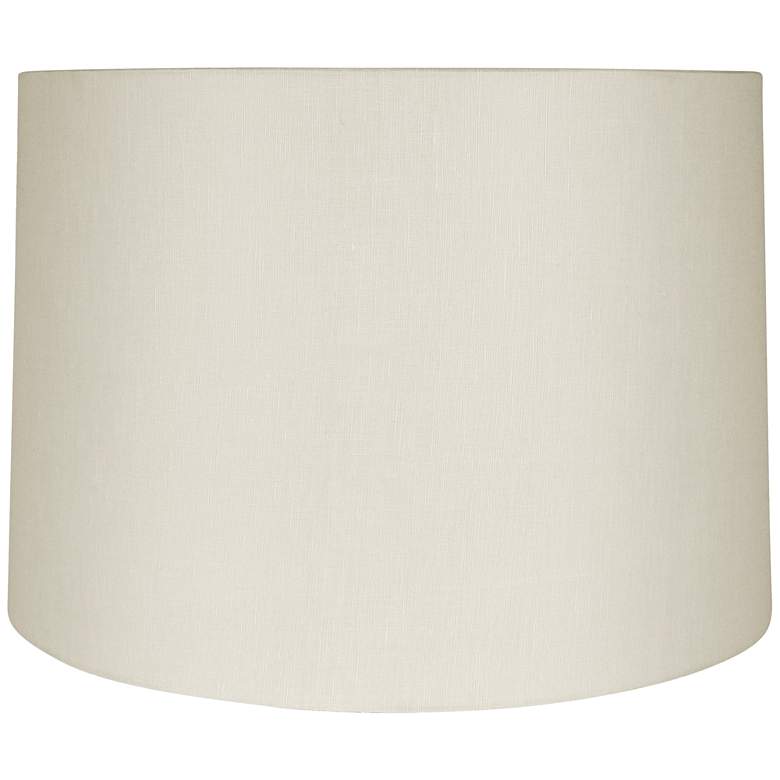 Image 1 Eggshell Linen Round Drum Lamp Shade 11x12x10.5 (Spider)