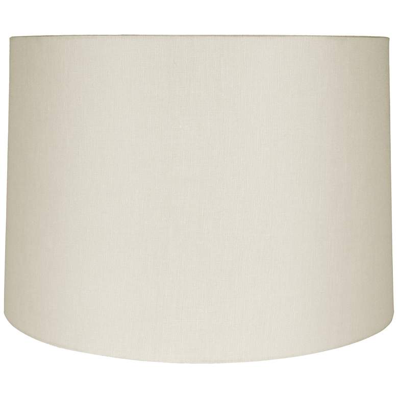 Image 1 Eggshell Linen Round Drum Shade 16x17x11.5 (Spider)