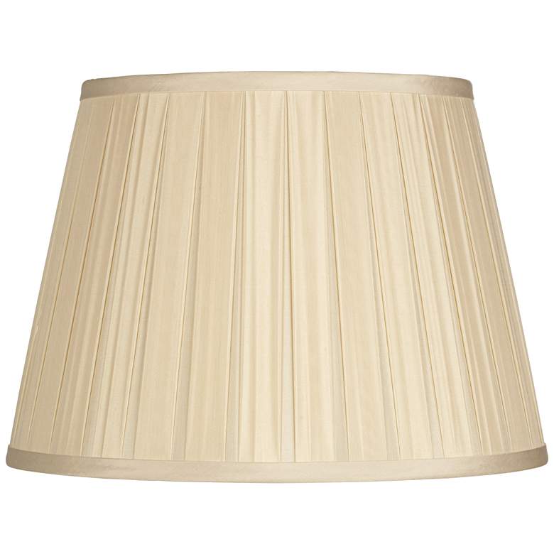 Image 1 Eggshell Open Box Pleated Silk Shade 10x16x10 (Spider)