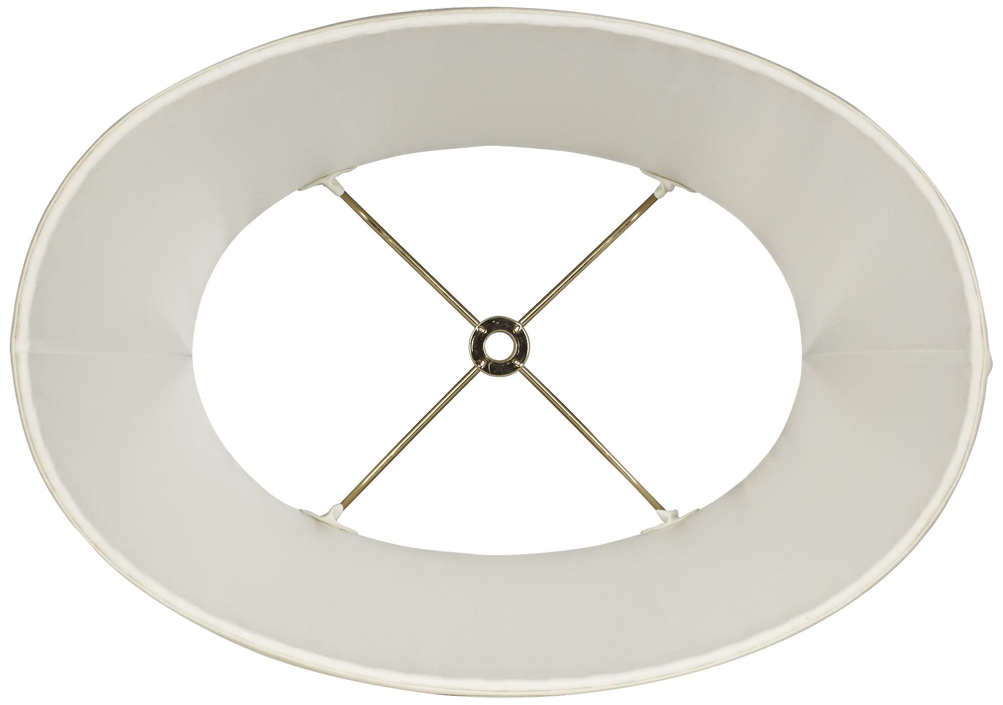 Image 4 Eggshell Oval Softback Knife Pleat Linen Shade 12/8x16/12x12 (Spider) more views