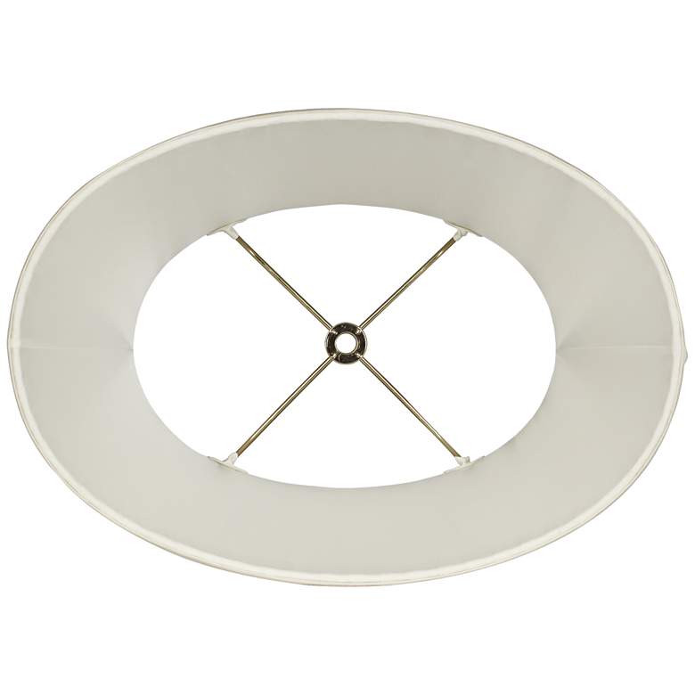 Image 4 Eggshell Oval Softback Linen Shade 9/5x12/8x9 (Spider) more views