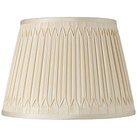 Image1 of Eggshell Silk Full Smocked Pleated Shade 12x18x12 (Spider)