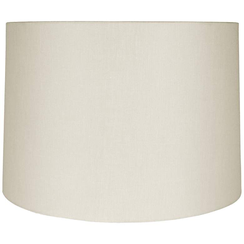 Image 1 Eggshell White Linen Round Drum Shade 13x14x10 (Spider)