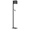 Eglo 71 inch Black Floor Lamp w/ Fabric Shade w/ LED Reading Lamp