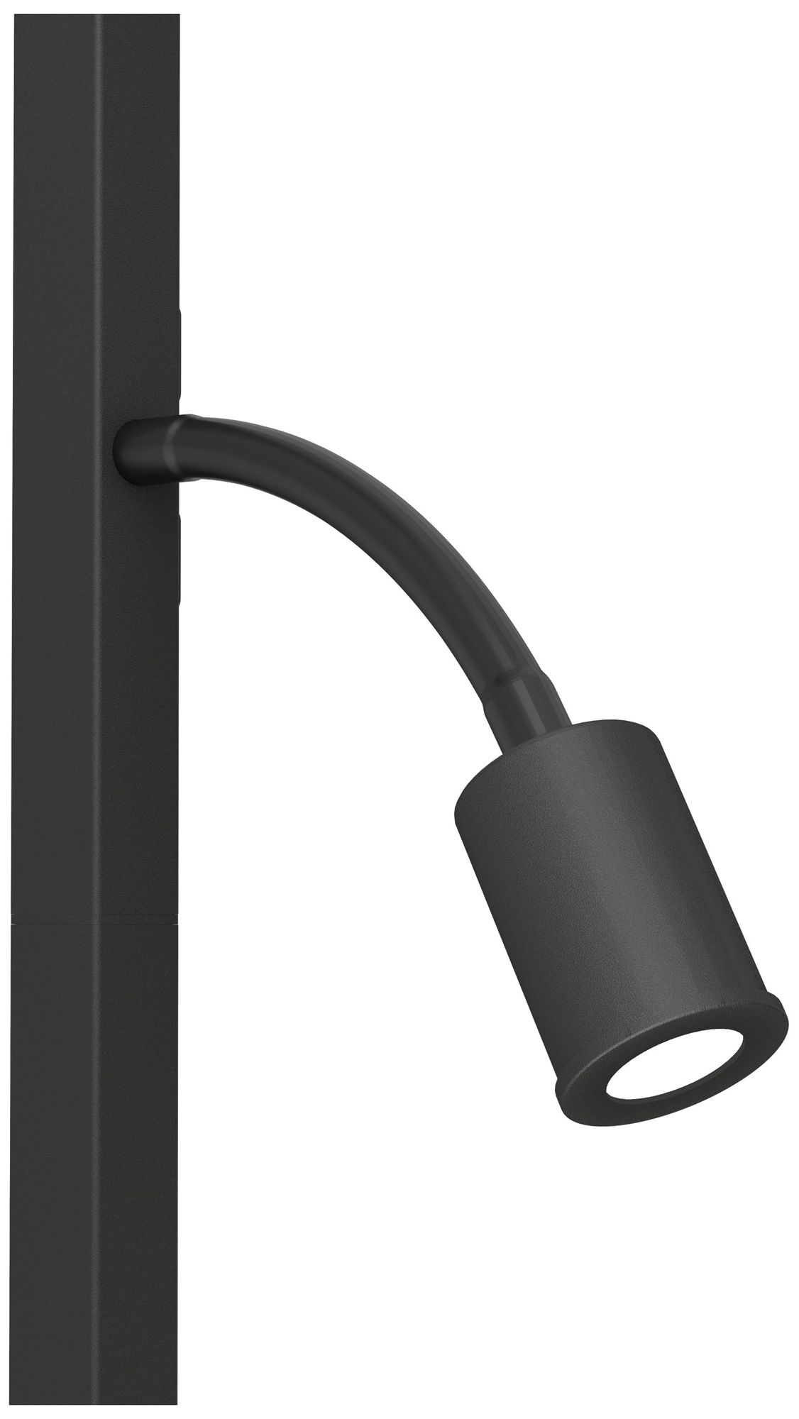 Image 2 Eglo 71 inch Black Floor Lamp w/ Fabric Shade w/ LED Reading Lamp more views