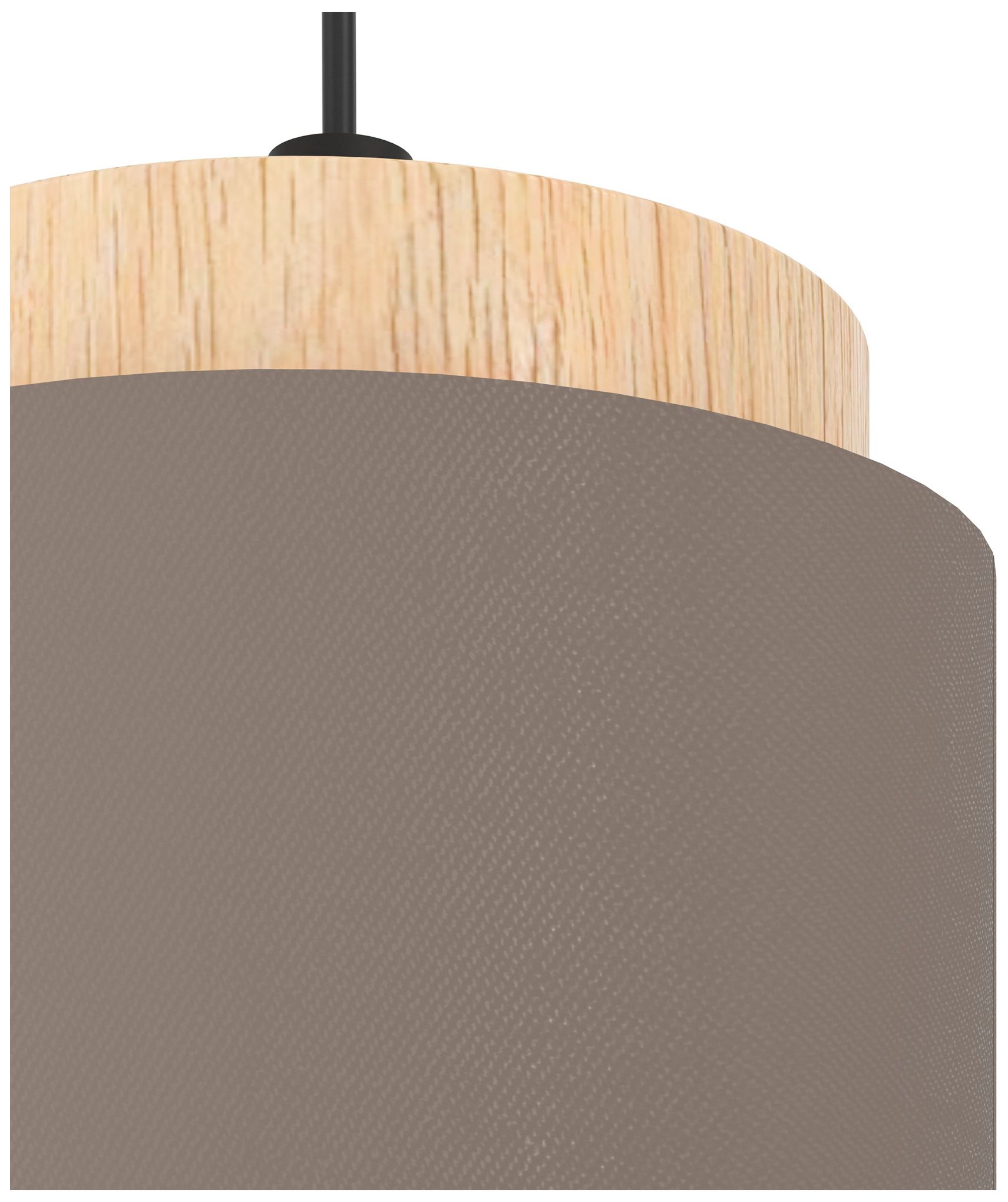 Thumbnail3 of Eglo Albariza 5 Light Black & Wood Pendant Light with Fabric Shades more views