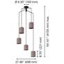 2_Eglo Albariza 5 Light Black & Wood Pendant Light with Fabric Shades more views