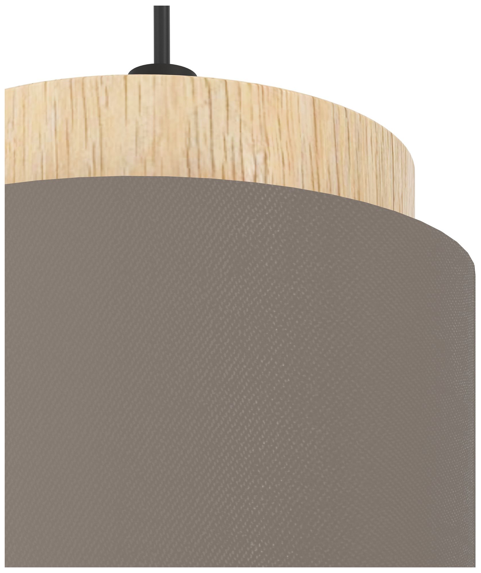 Image 3 Eglo Albariza 5 Light Black & Wood Pendant Light with Fabric Shades more views