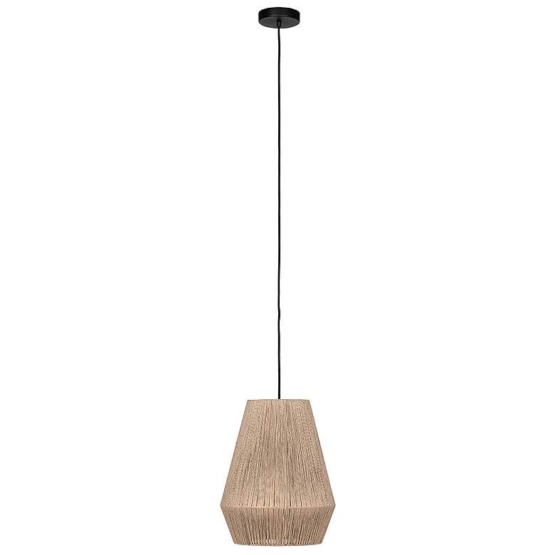 Image 1 Eglo Alderney 12" Wide Black and Natural Mini Pendant