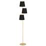 Eglo Almeida 65 3/4" High 3-Light Black and Brass Modern Floor Lamp
