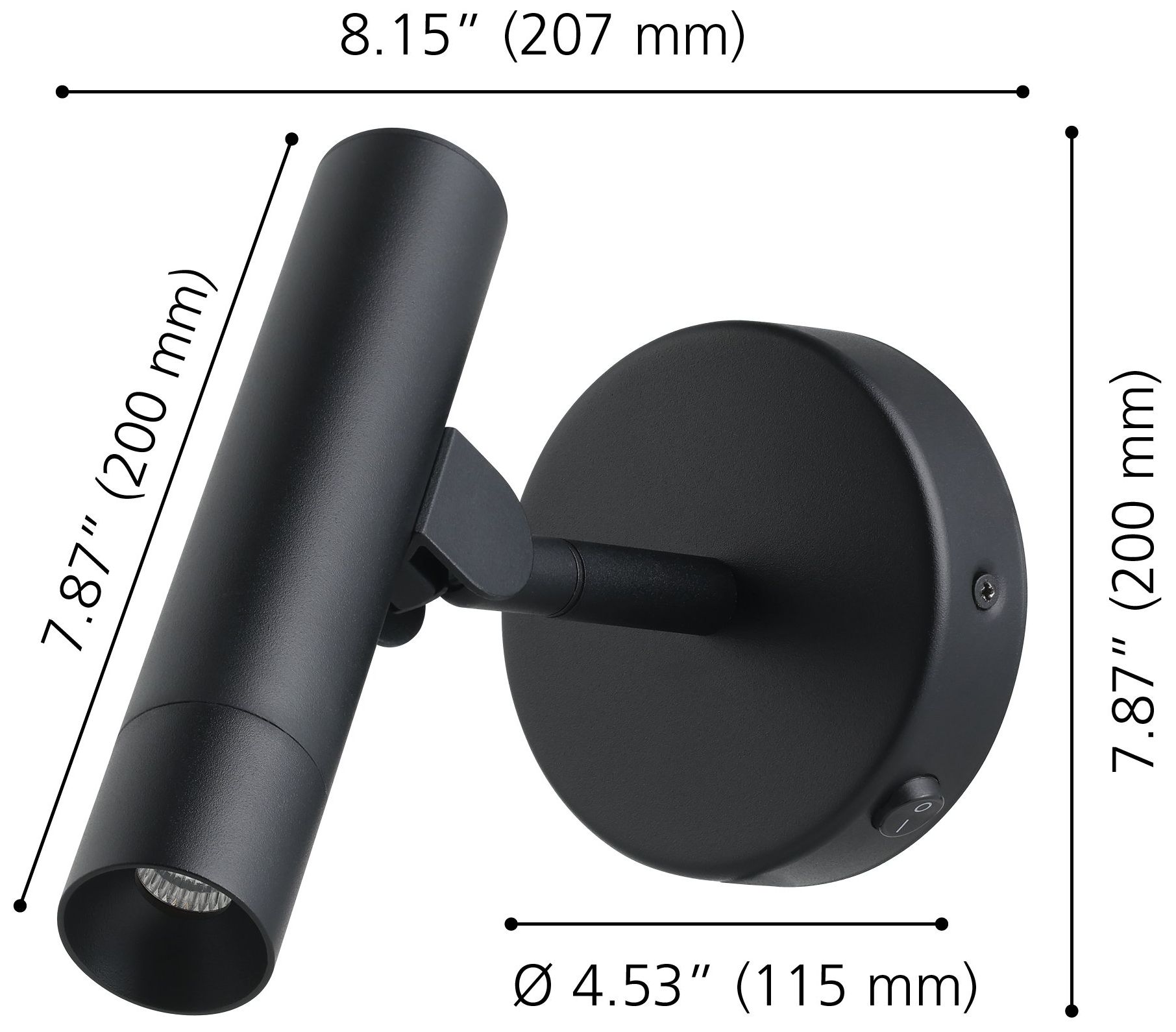 Image 2 Eglo Almudaina 1 Light Black Plug-in or Hardwire LED Wall Sconce more views