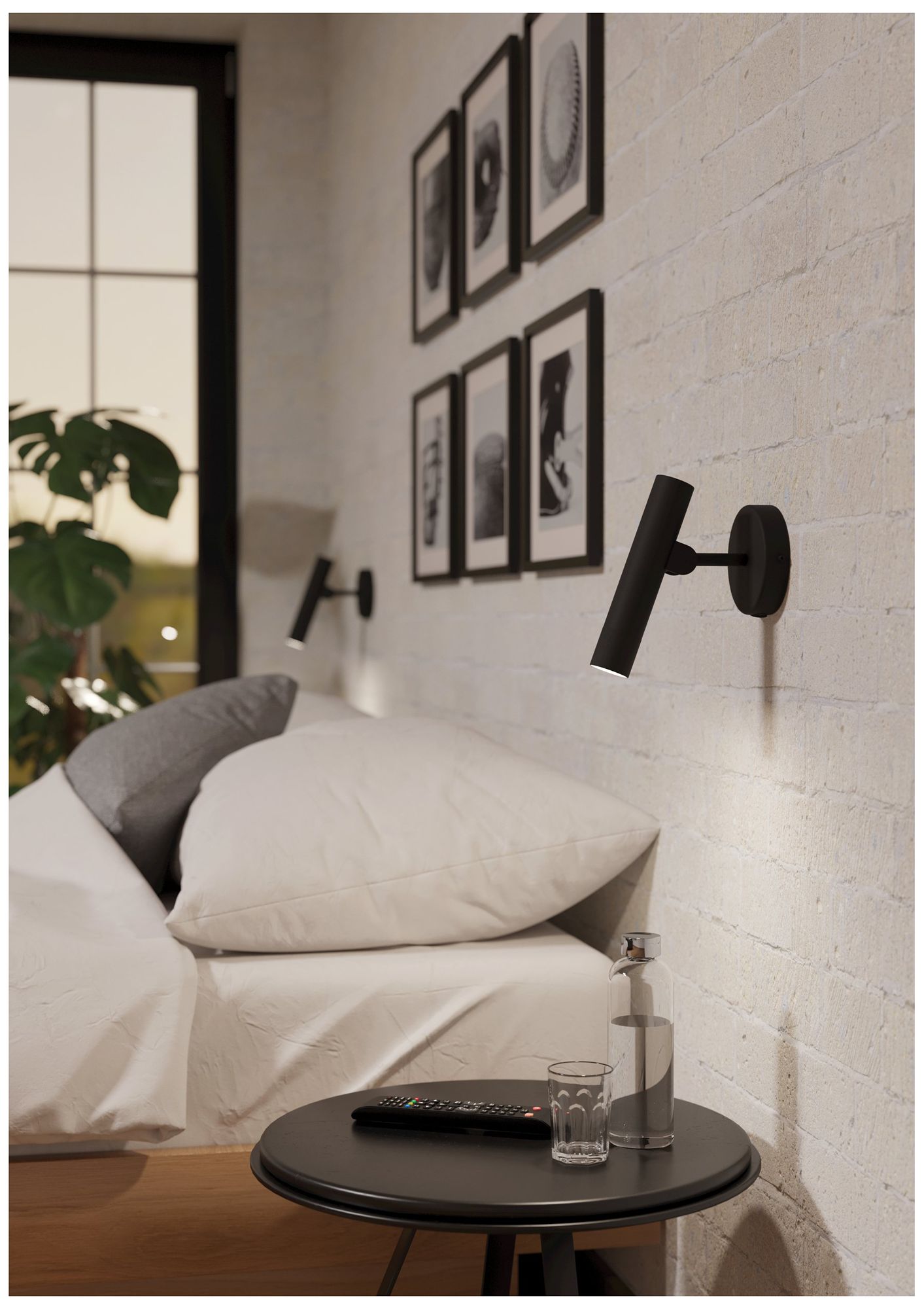 Image 4 Eglo Almudaina 1 Light Black Plug-in or Hardwire LED Wall Sconce more views