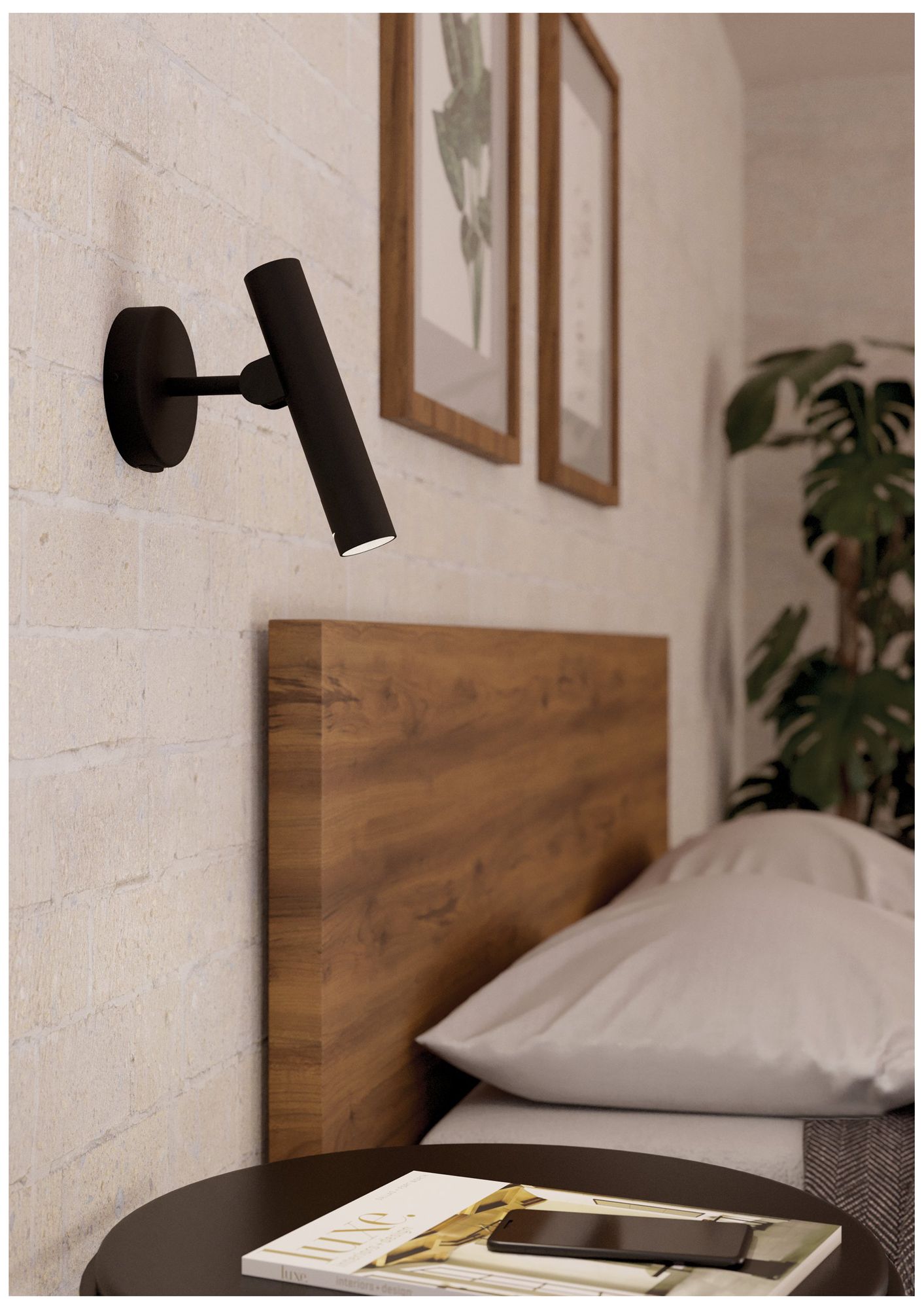 Image 5 Eglo Almudaina 1 Light Black Plug-in or Hardwire LED Wall Sconce more views