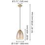 2_Eglo Alobrase 12" Brushed Gold Pendant Light, Metallic Amber Glass Shade more views