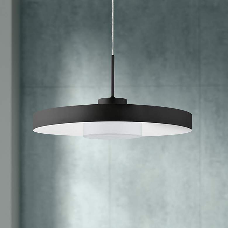 Eglo Alpicella 15 3/4&quot; Wide Matte Black LED Pendant Light