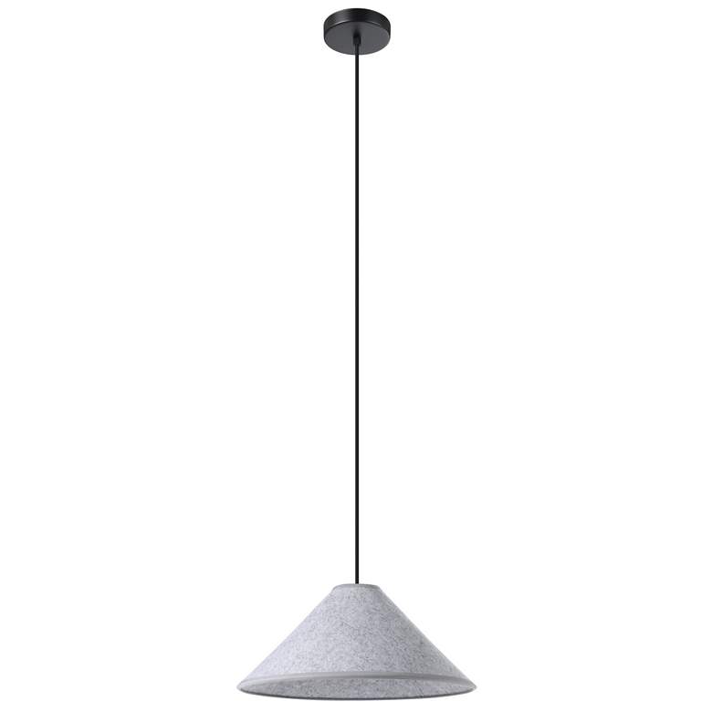 Image 1 Eglo Alsager 16" 1 Light Black Pendant Light with Gray Felt Shade