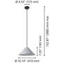 2_Eglo Alsager 16" 1 Light Black Pendant Light with Gray Felt Shade more views