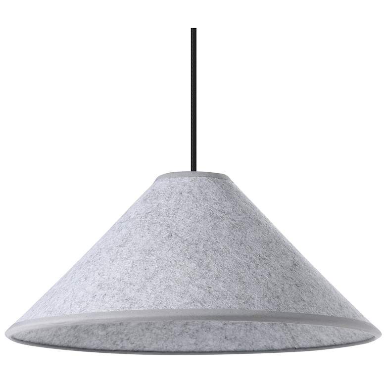 Image 3 Eglo Alsager 16" 1 Light Black Pendant Light with Gray Felt Shade more views