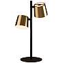 Eglo Altamira 20" Structured Black and Brass 2-Light LED Accent Lamp