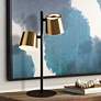 Eglo Altamira 20" Structured Black and Brass 2-Light LED Accent Lamp