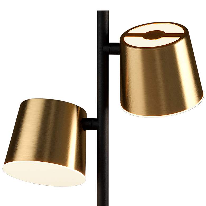 Image 3 Eglo Altamira 20" Structured Black and Brass 2-Light LED Accent Lamp more views