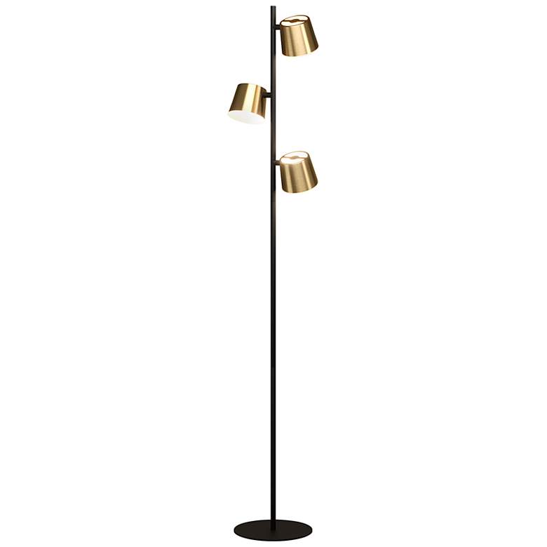 Image 2 Eglo Altimira Collection Structured Black Gold Finish LED Modern Floor Lamp