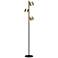Eglo Altimira Collection Structured Black Gold Finish LED Modern Floor Lamp